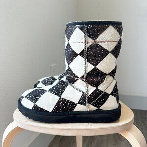 UGG X TSCHABALALA SELF CLASSIC DIAMOND BLACK / WHITE BOOTS US 9 / EU 40 / UK 7 U